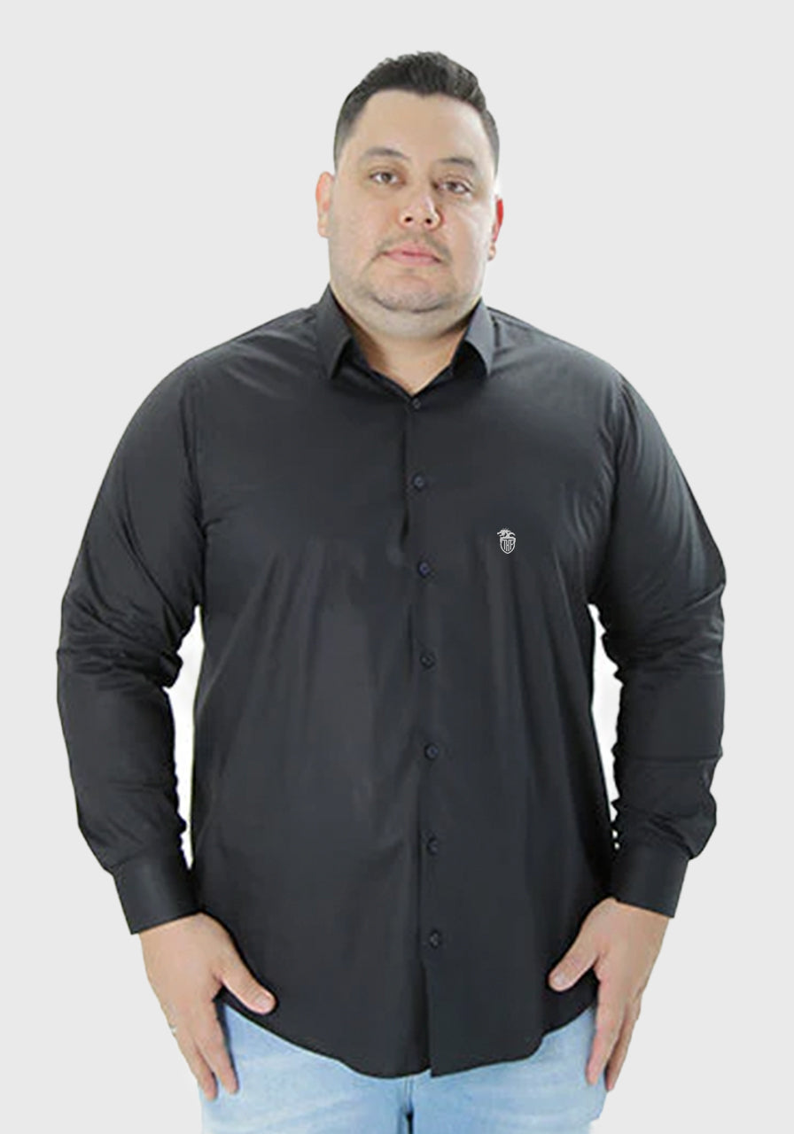 Camisa Social Plus Size Básica Lisa