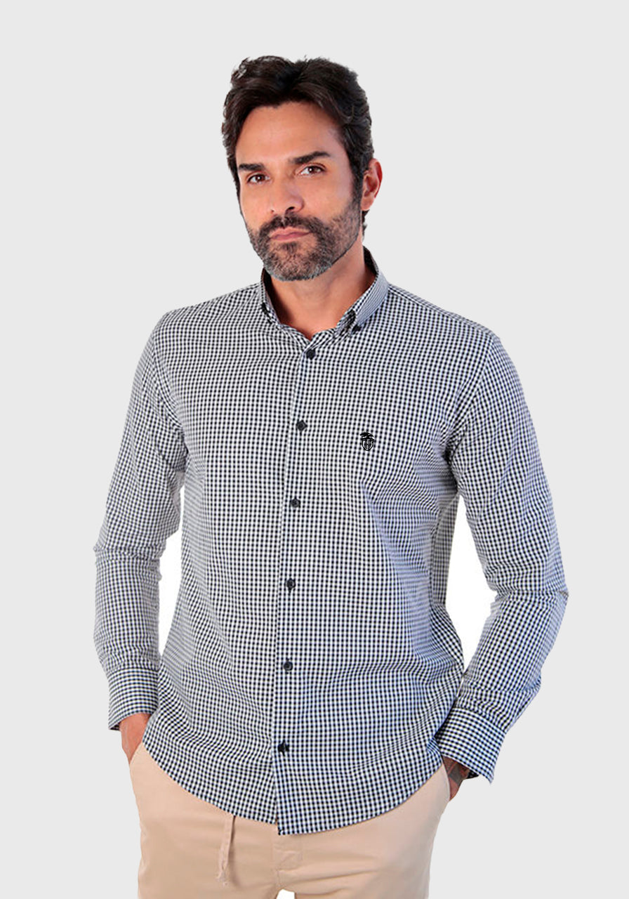 Camisa Social Manga Longa Slim Fit Xadrez