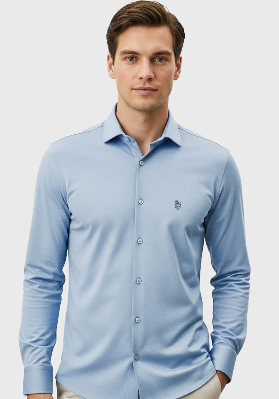 Camisa Manga Longa Super Slim Básica com Elastano